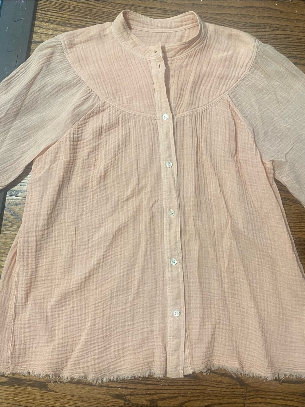 RAQUEL ALLEGRA Gauze Peach Top- Large
